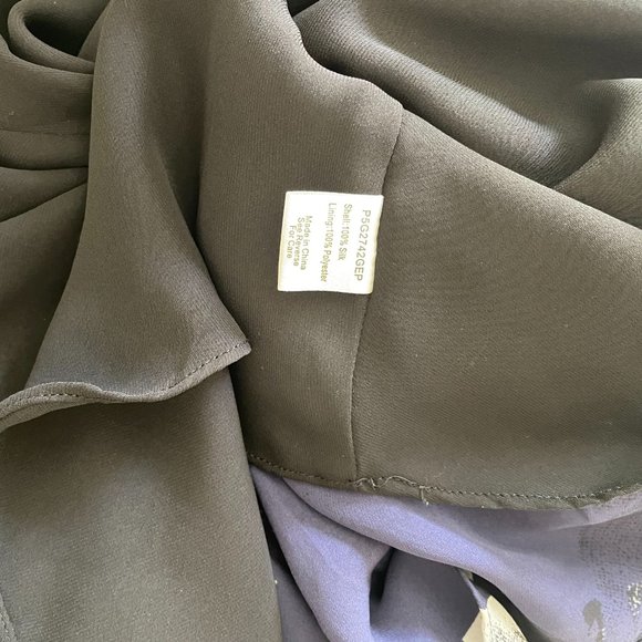 Parker abstract silk navy button down silk dress - Picture 6 of 6